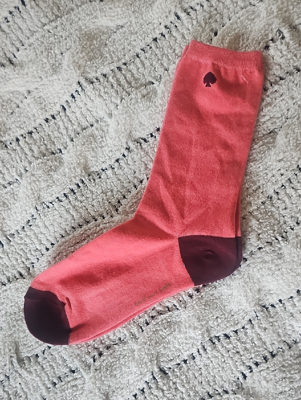 kate spade Coral Crew Sock with Dark Contrast Heel & Toe
